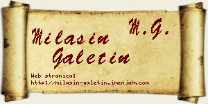 Milašin Galetin vizit kartica